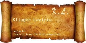 Klinger Lavínia névjegykártya
